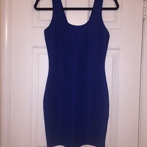 Blue fitted mini dress
